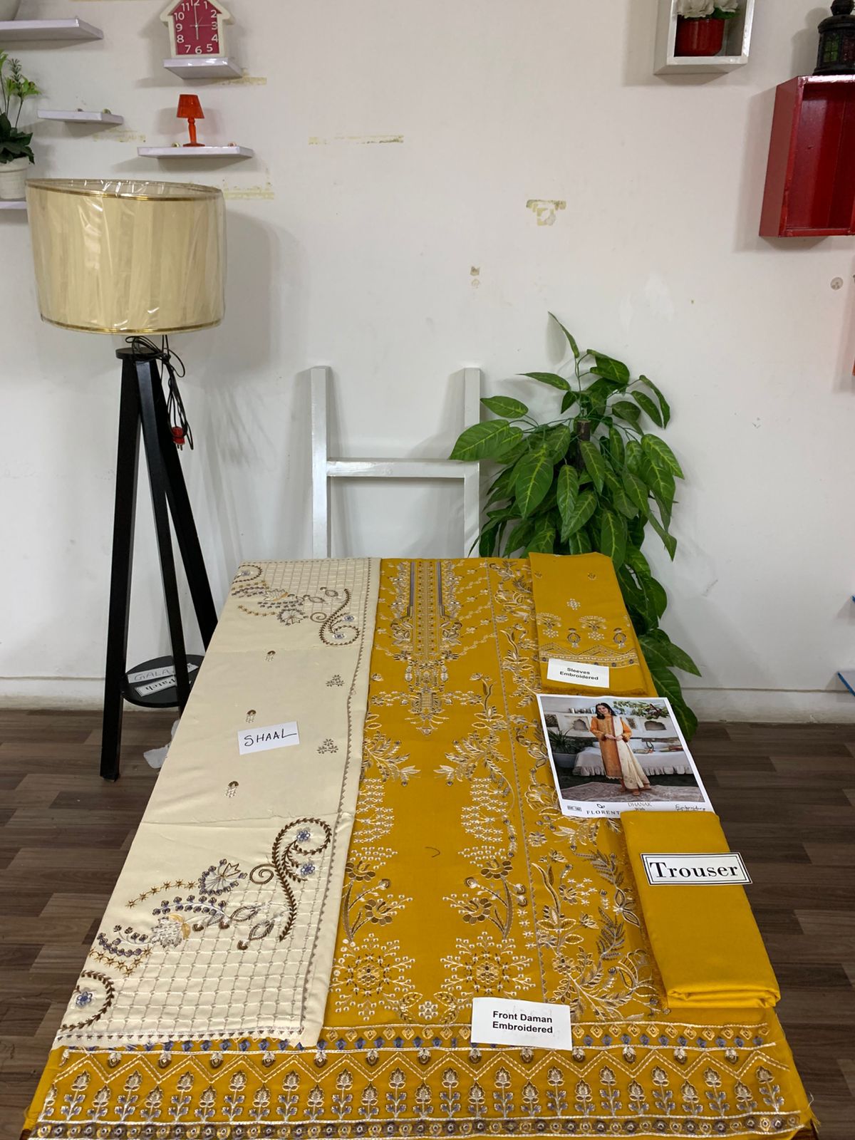 EMB 3PC Unstitched Winter Dress With EMB Shawl- DE-142