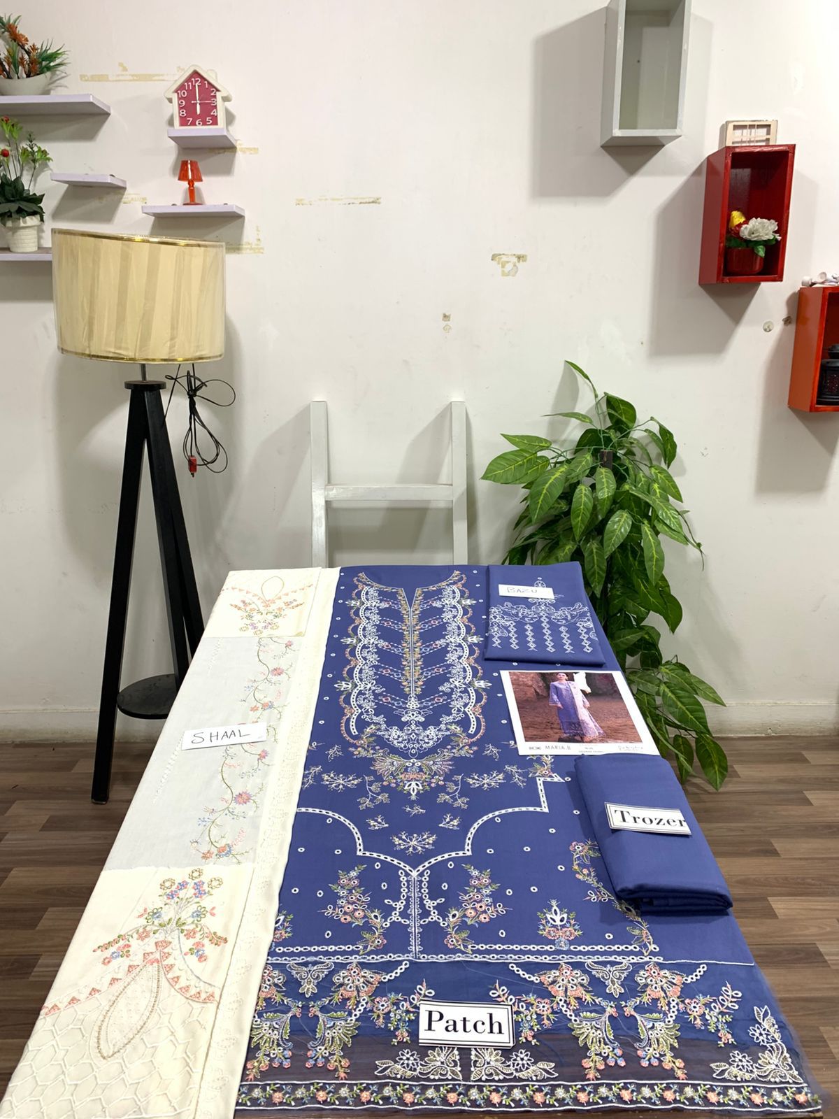 Fully EMB 3PC Dhanak Unstitched Winter Dress With EMB Shawl - DE-146P