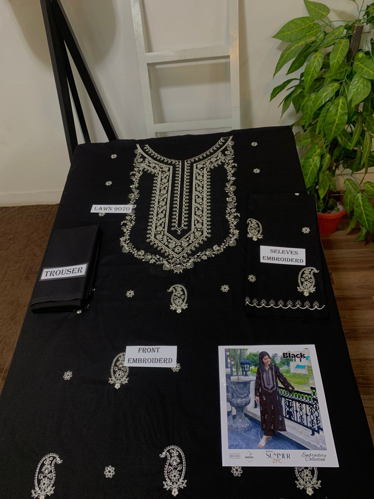 Embroidered 2Pc Lawn Unstitched Summer Dress AL-101