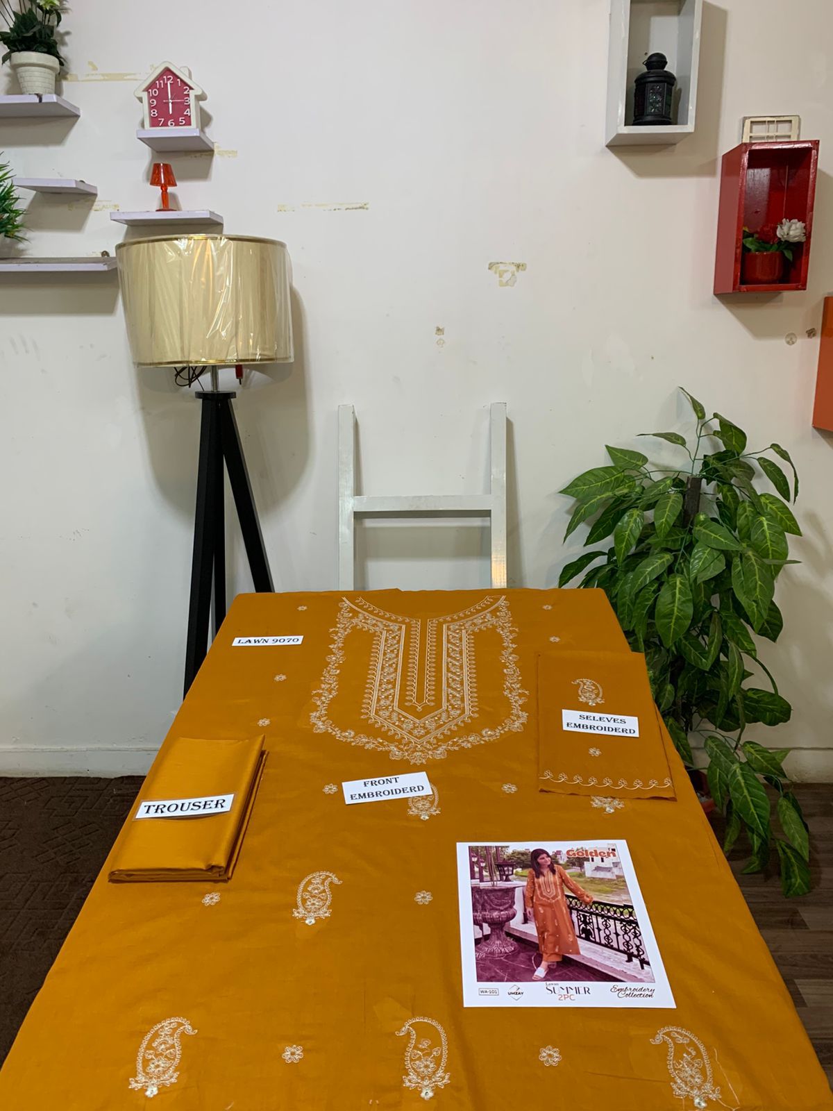 Embroidered 2Pc Lawn Unstitched Summer Dress AL-105