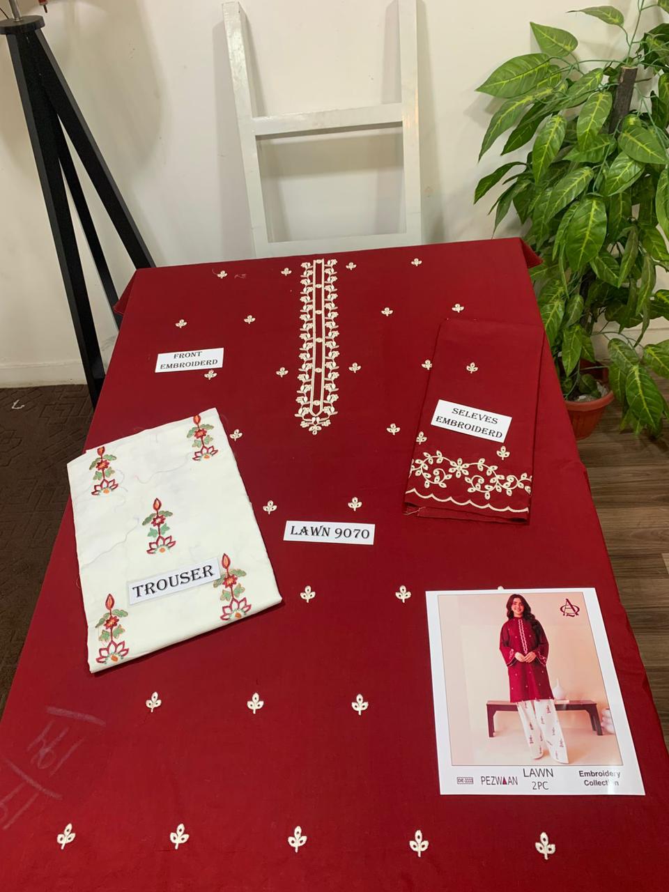 Embroidered 2Pc Lawn Unstitched Summer Dress DE-33R