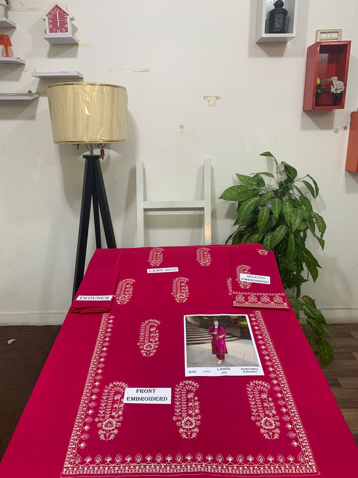 Embroidered 2Pc Lawn Unstitched Summer Dress DE-1102