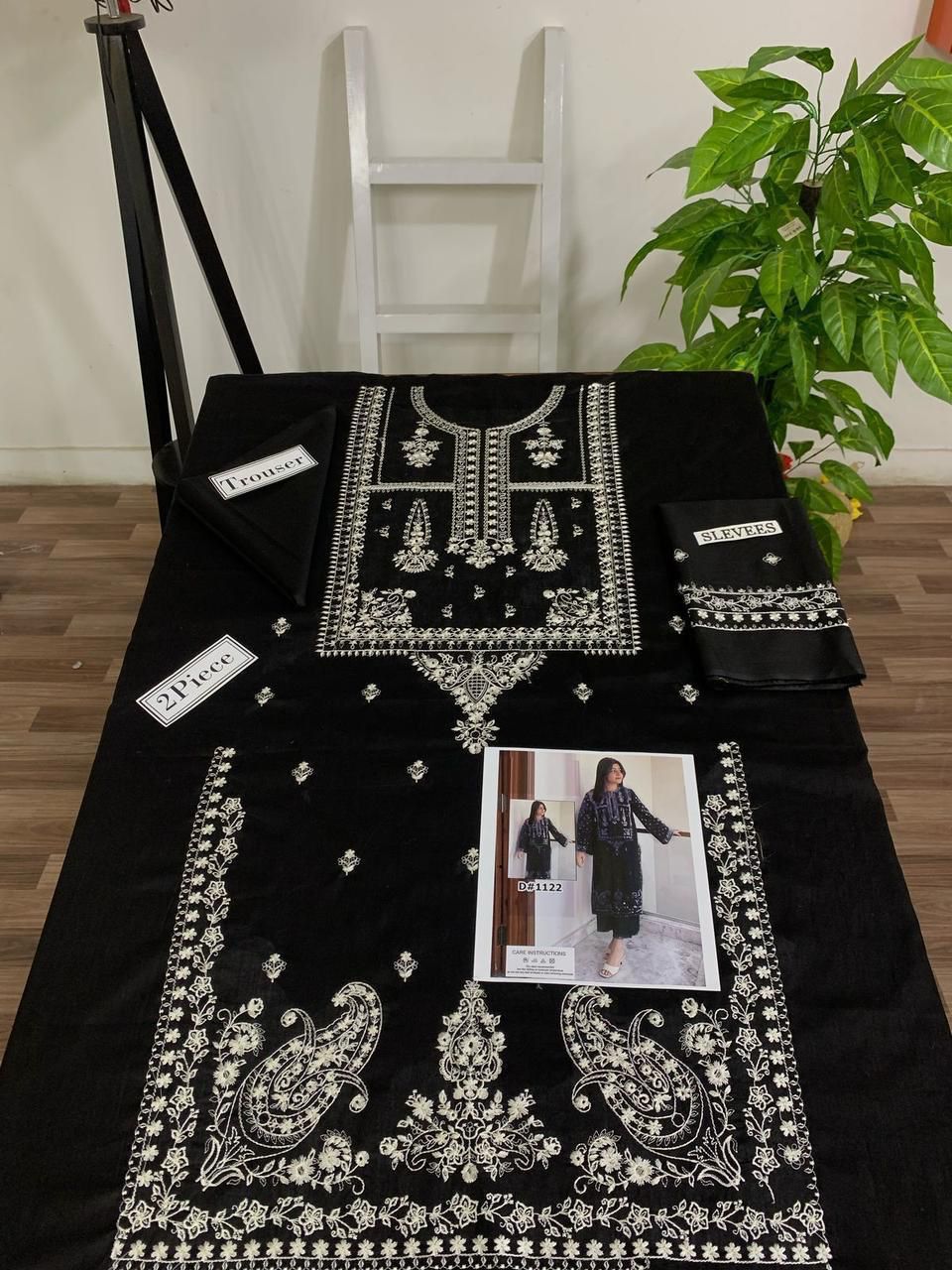 Embroidered 2Pc Lawn Unstitched Summer Dress - DE-1122B