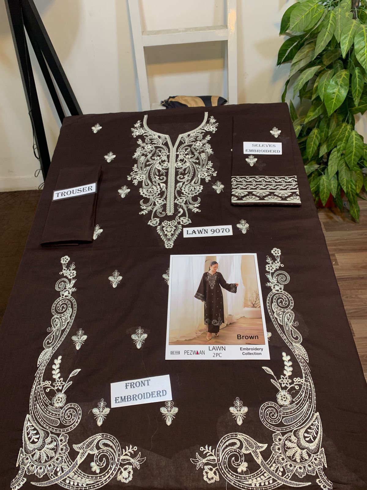 Embroidered 2Pc Lawn Unstitched Summer Dress - DE-1115