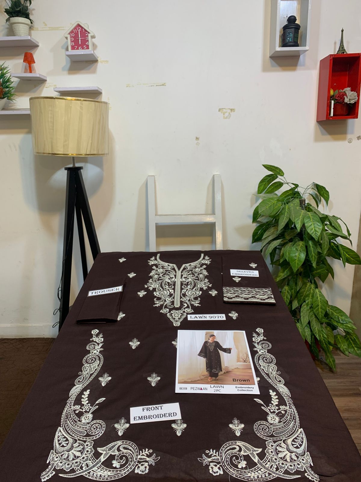 Embroidered 2Pc Lawn Unstitched Summer Dress - DE-1115