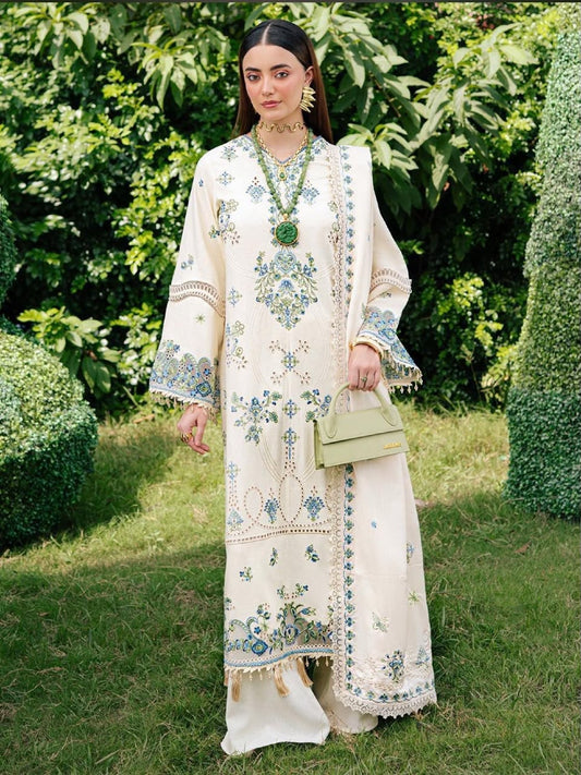 3-Piece Anaya Premium Embroidered Dhanak Suit AL-847