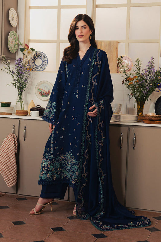 3-Piece Embroidered Dhanak Suit With Sequins Winter Fabrics