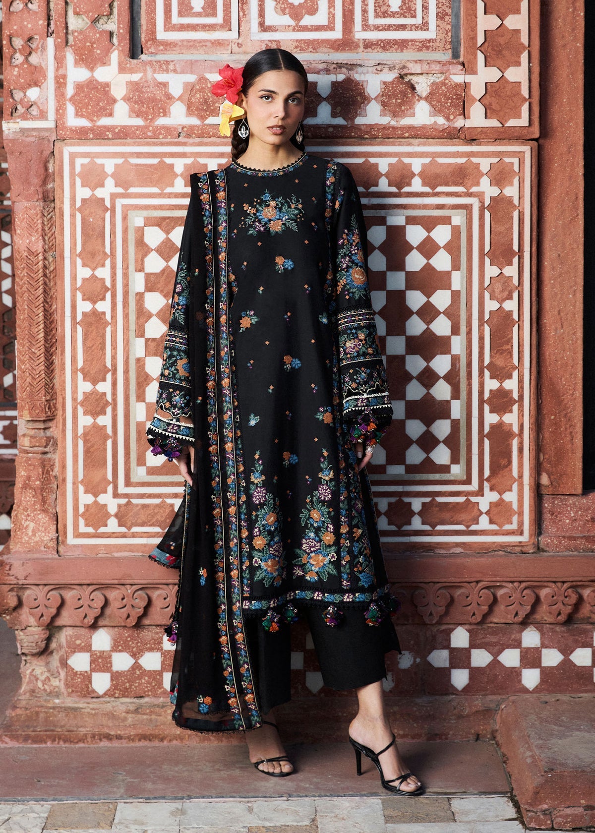 3-Piece Hussain Rehar's Premium Embroidered Dhanak Suit AL-825
