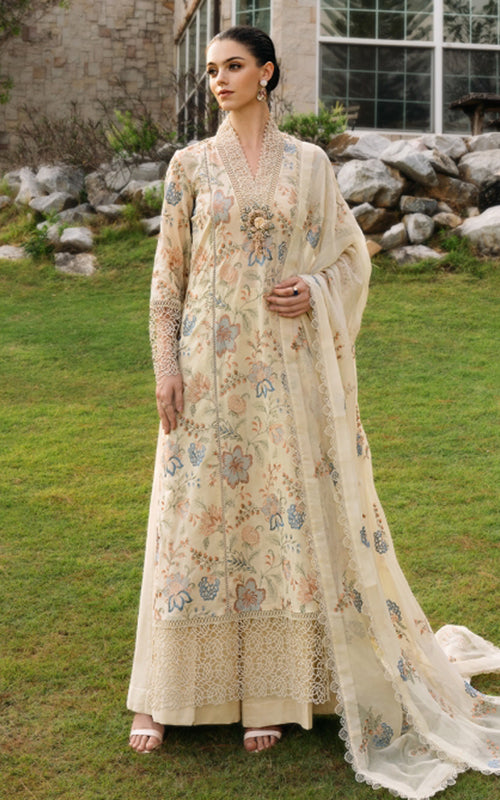 Emb 3PC Lawn Unstitched Summer Dress With Emb Chiffon Dupatta - AL-810