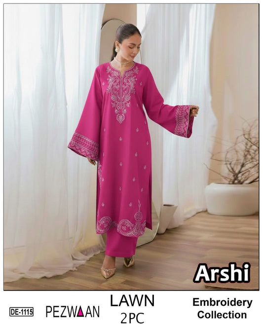 2-Piece Embroidered Unstitched Summer Dress - DE-1115P