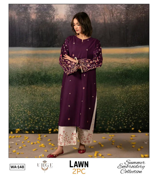 2-Piece Embroidered Unstitched Summer Dress - WA-148