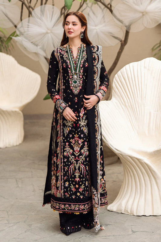 3 Piece - Embroidered Lawn Suit With Chiffon Dupatta