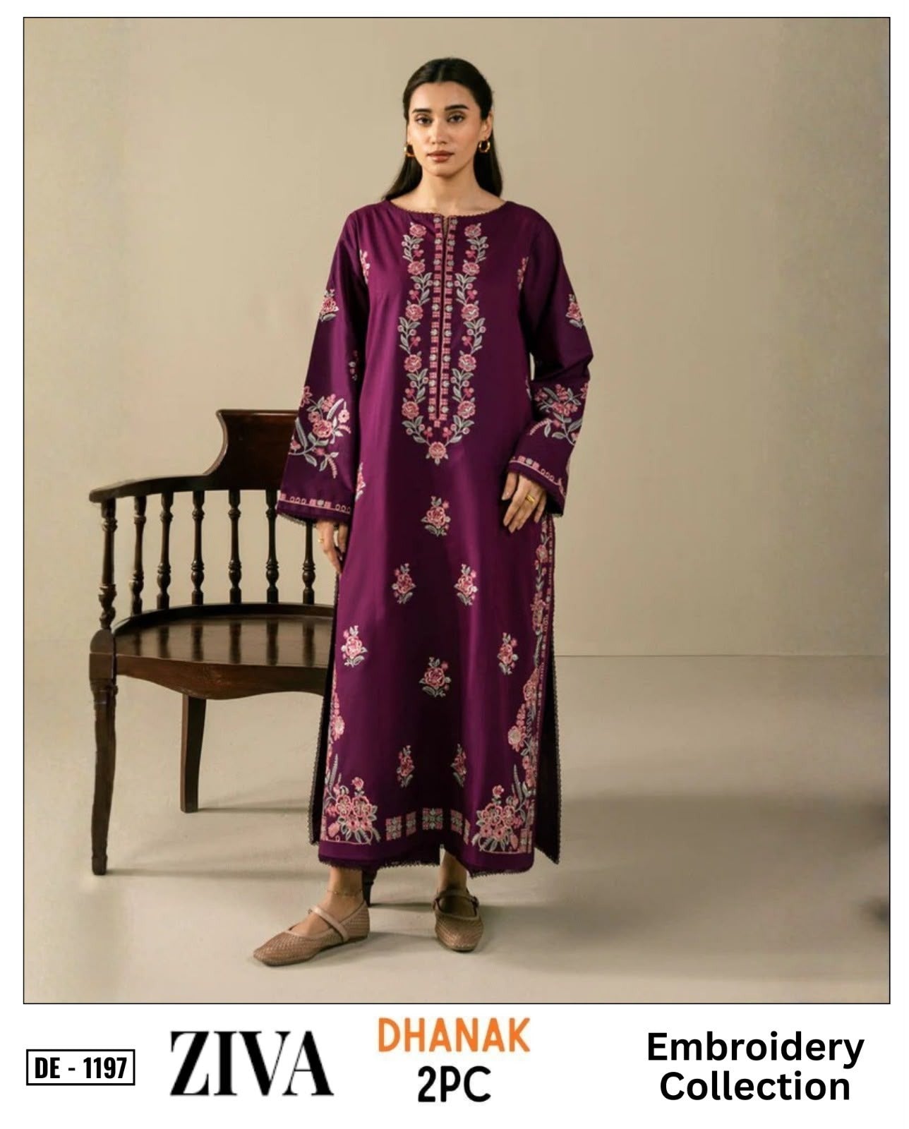 2-Piece | Premium Embroidered Winter Suit – DE-1197PR
