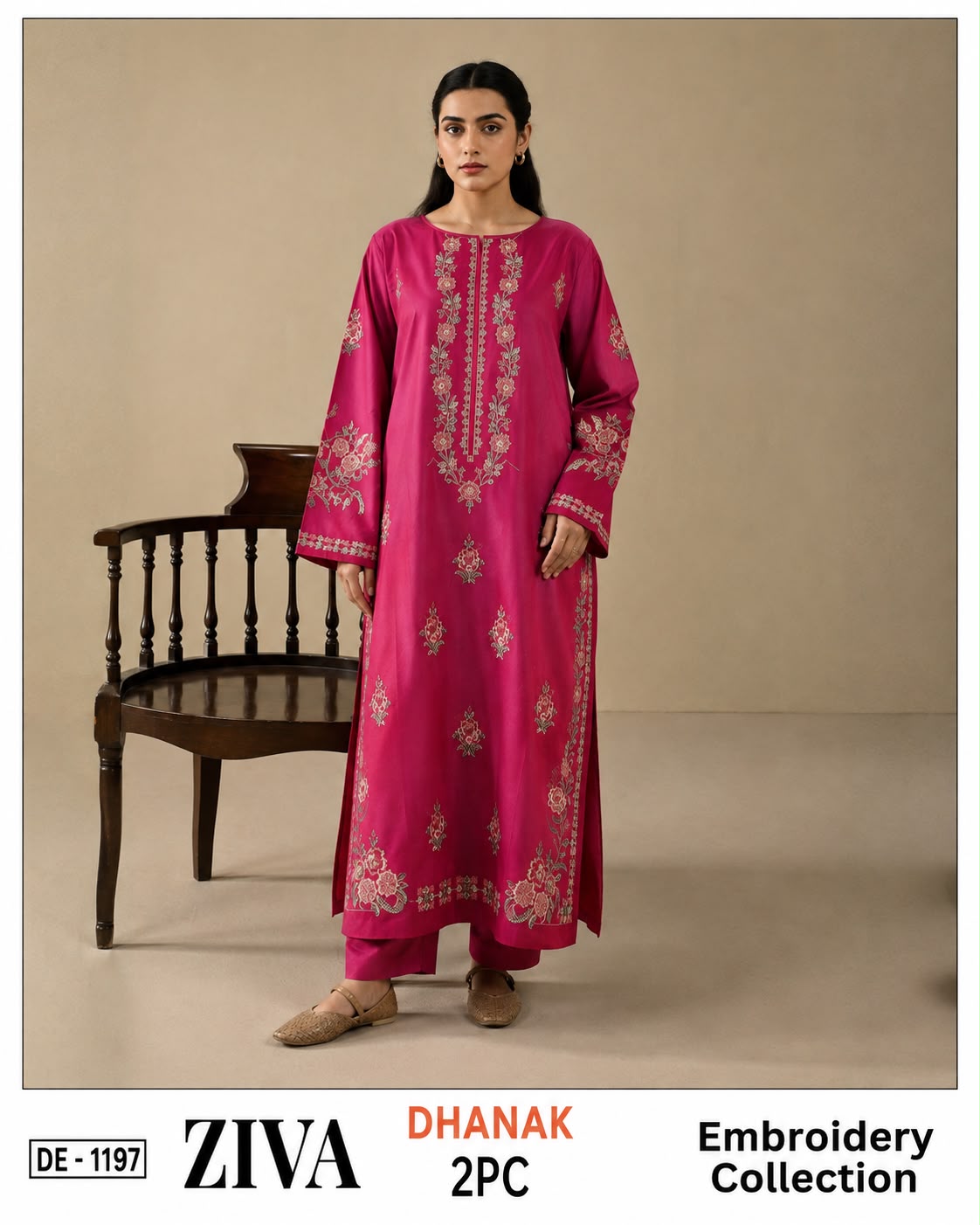 2-Piece | Premium Embroidered Winter Suit – DE-1197PN